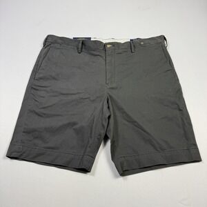Polo Ralph Lauren Shorts Mens 38 Gray Slim Stretch Chino Flat Front Casual